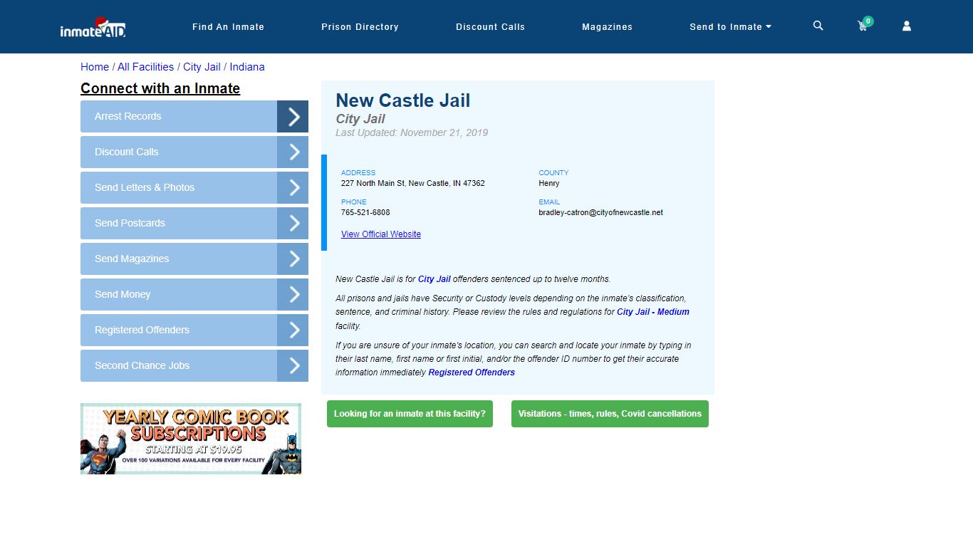 New Castle Jail | Inmate Locator